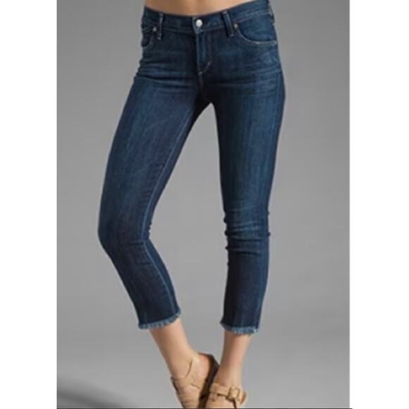 Citizens of Humanity COH Avedon Skinny Cut Off Cropped Taboo Blue Raw Hem 25 - Picture 1 of 9
